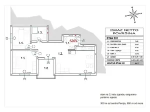 Prodej bytu 3+kk, Peroj, Chorvatsko, 64 m2