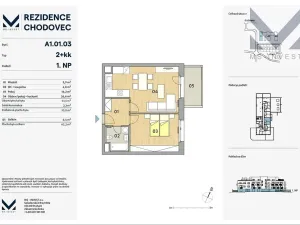 Prodej bytu 2+kk, Praha - Chodov, Blažimská, 54 m2