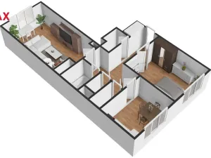 Pronájem bytu 2+1, Ostrava - Poruba, Nálepkovo náměstí, 55 m2