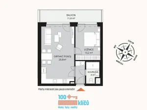 Pronájem bytu 2+kk, Kladno, Ke křížku, 54 m2