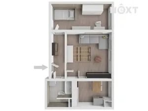 Prodej bytu 2+1, Hodonín, Očovská, 43 m2