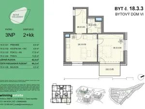 Prodej bytu 2+kk, Oslavany, Letkovská, 44 m2