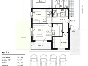 Prodej bytu 3+kk, Šlapanice, 78 m2