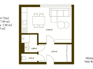 Prodej bytu 1+kk, Hradec Králové, Pražská třída, 29 m2