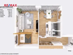 Pronájem bytu 1+1, Jindřichův Hradec, sídliště Vajgar, 43 m2