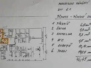 Pronájem bytu 1+1, Hranice, Masarykovo náměstí, 46 m2
