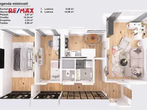Pronájem bytu 3+1, Jindřichův Hradec, Kosmonautů, 65 m2