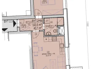 Prodej bytu 2+kk, Brno, Chvalovka, 46 m2