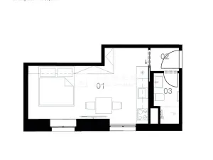 Pronájem bytu 1+kk, Praha - Liboc, Jenečská, 27 m2