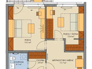 Prodej bytu 2+1, Praha - Hlubočepy, Gollové, 51 m2