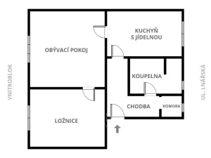 Pronájem bytu 2+1, Humpolec, Lnářská, 56 m2