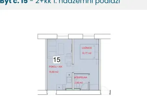 Pronájem bytu 2+kk, Staré Hradiště, U Pošty, 32 m2