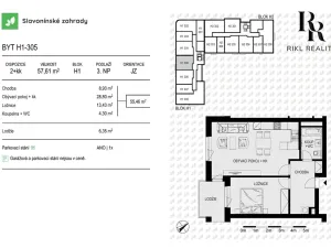 Pronájem bytu 2+kk, Olomouc, Loudova, 56 m2