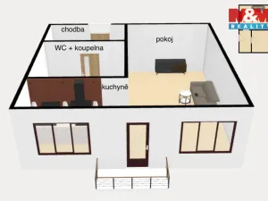 Pronájem bytu 1+kk, Náchod, Pražská, 27 m2