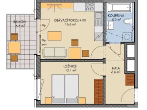 Prodej bytu 2+kk, Praha, Čakovická, 42 m2