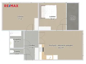 Pronájem bytu 3+kk, Praha - Hlubočepy, Devonská, 64 m2