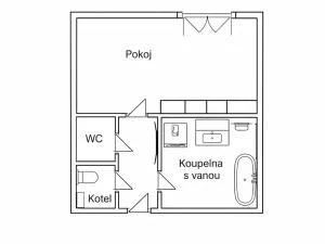 Pronájem bytu 1+kk, Vacenovice, Na Dědině, 31 m2