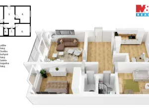 Prodej bytu 3+1, Sedlice, Sídliště 2, 82 m2
