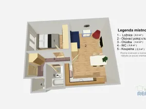 Pronájem bytu 2+kk, Praha - Břevnov, Dusíkova, 34 m2