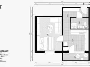 Prodej bytu 1+1, Brno, Foerstrova, 33 m2