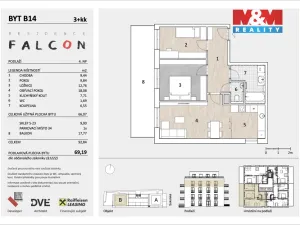 Prodej bytu 3+kk, Mělník, Sokolská, 69 m2