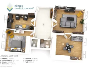 Pronájem bytu 3+1, Praha - Vinohrady, Záhřebská, 106 m2