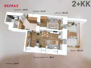 Prodej bytu 2+kk, Svoboda nad Úpou, Nádražní, 56 m2