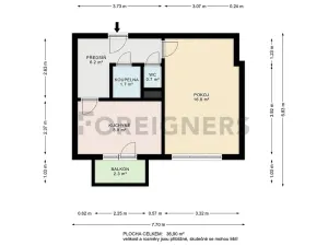 Pronájem bytu 1+1, Brno, Pešinova, 34 m2
