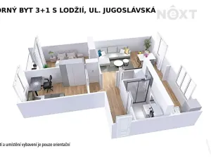 Pronájem bytu 3+1, Šumperk, Jugoslávská, 68 m2