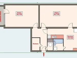 Pronájem bytu 2+1, Hradec Králové, Fričova, 69 m2
