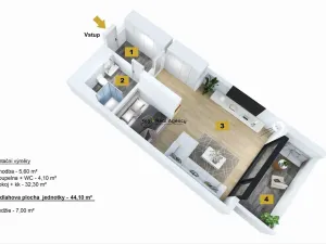 Prodej bytu 1+kk, Praha - Braník, Skálové, 51 m2