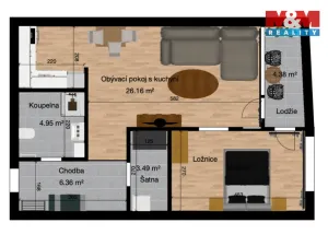 Pronájem bytu 2+kk, Kolín, Václavská, 52 m2