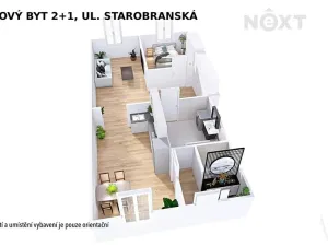 Pronájem bytu 2+1, Šumperk, Starobranská, 73 m2