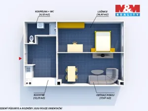 Pronájem bytu 2+kk, Strašice, 51 m2