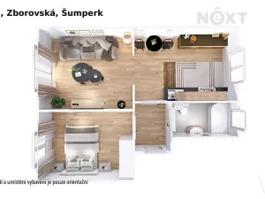 Pronájem bytu 2+1, Šumperk, Zborovská, 49 m2