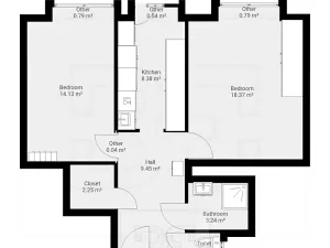 Pronájem bytu 2+1, Praha - Libeň, 57 m2