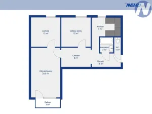 Prodej bytu 3+1, Vimperk, Mírová, 75 m2