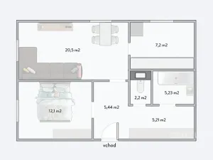 Prodej bytu 2+kk, Plzeň, U Velkého rybníka, 58 m2
