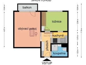 Pronájem bytu 2+1, Jindřichův Hradec, sídliště Vajgar, 35 m2