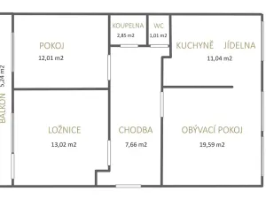 Prodej bytu 3+1, Most, Františka Malíka, 68 m2