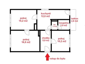 Prodej bytu 3+1, Planá nad Lužnicí, 79 m2