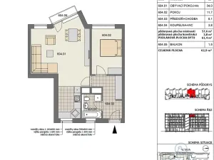 Pronájem bytu 2+kk, Praha - Modřany, Mezi vodami, 63 m2