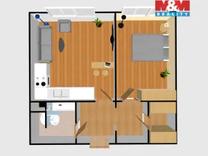 Pronájem bytu 2+kk, Ústí nad Labem - Severní Terasa, Poláčkova, 43 m2