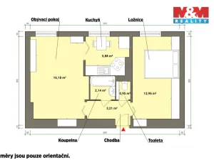 Pronájem bytu 2+1, Velká Hleďsebe, 43 m2