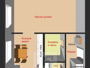 Pronájem bytu 1+kk, Milovice, 44 m2