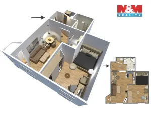 Pronájem bytu 2+kk, Praha - Vinohrady, Slezská, 42 m2