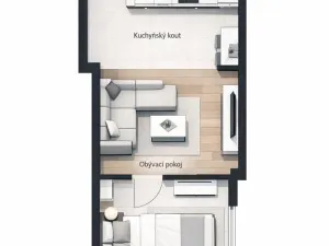 Pronájem bytu 2+kk, Náchod, Borská, 37 m2