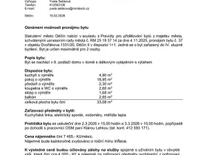 Pronájem bytu 1+1, Děčín, Dvořákova, 33 m2