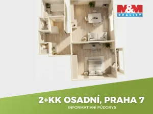 Prodej bytu 2+kk, Praha - Holešovice, Osadní, 56 m2