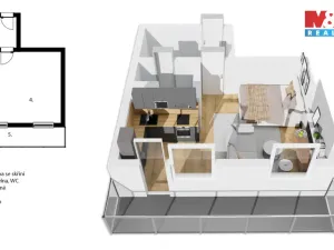 Prodej bytu 1+kk, Kladno - Kročehlavy, Benešovská, 37 m2